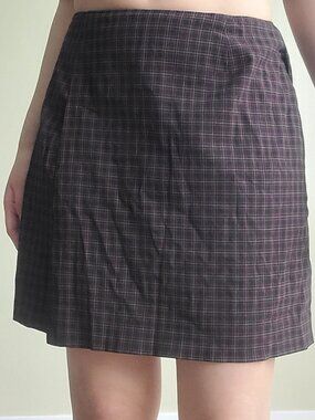 Gap Red School Girl Plaid Pleated Mini Skirt